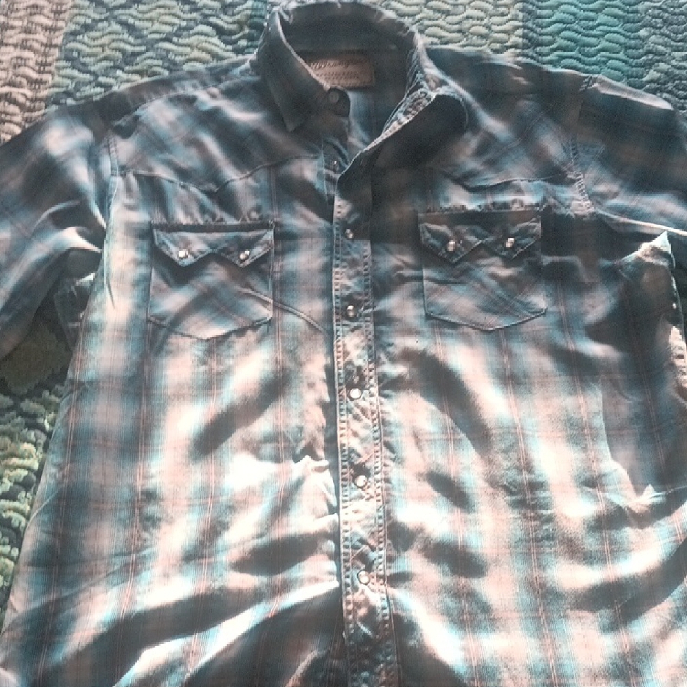 Men's Blue Plaid Shirt
